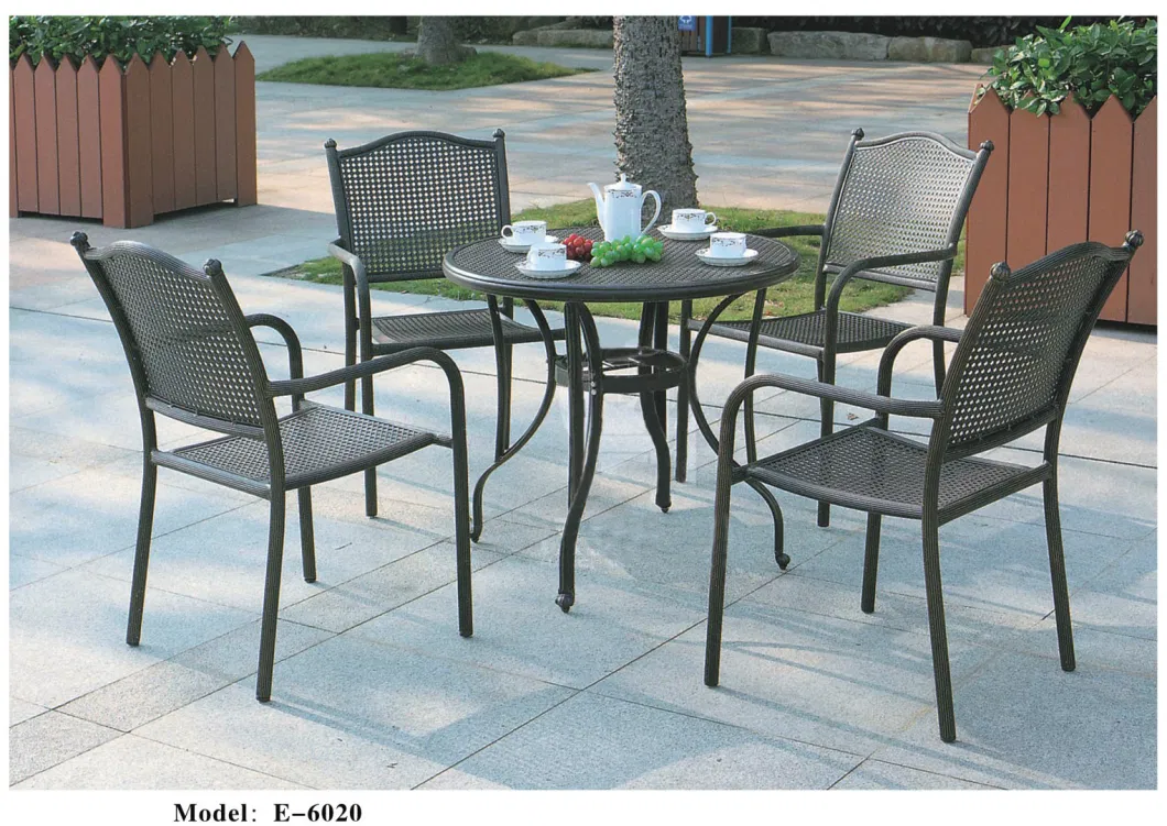 BBQ Garden/Patio Table and 4 Chair Set, Cast Aluminium Finished in Black, Cast Garden Furniture Sets