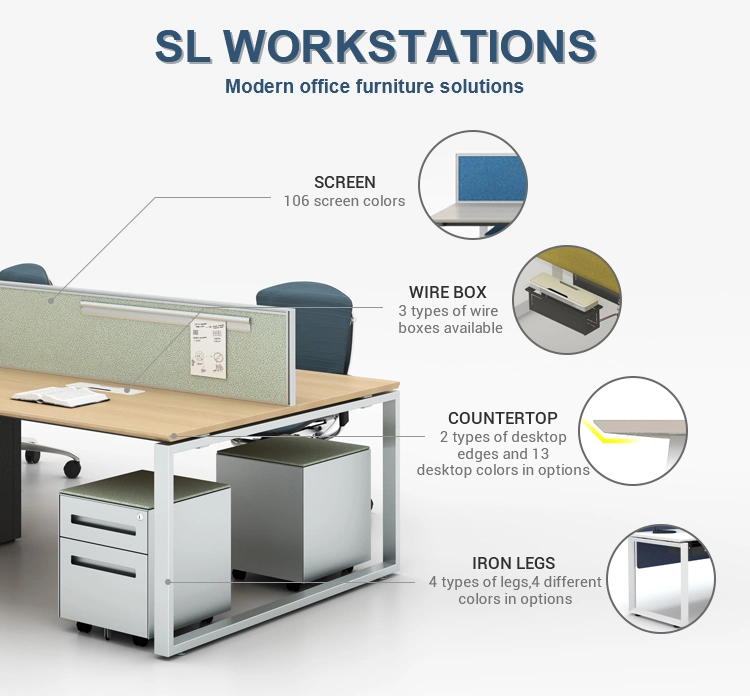 Office Furniture Manufacturers MFC 6 Person Table Modern Long Office Desk