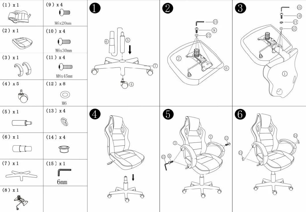 Modern Simplicity Computer Gamer Racing Gaming with Footrest Factory Cheap Home Recliner Office Chair